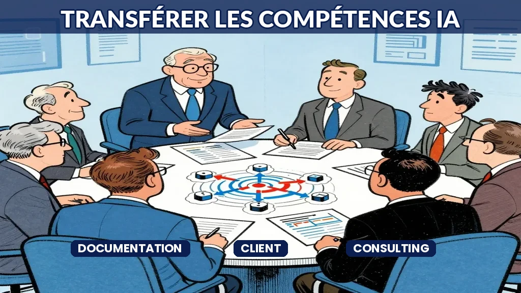 Consultant documentant et transférant les compétences IA à ses clients
