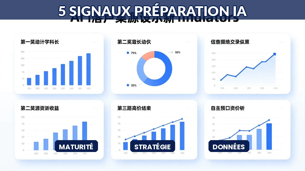 Tableau de bord stratégique montrant les 5 indicateurs de préparation à la transformation IA