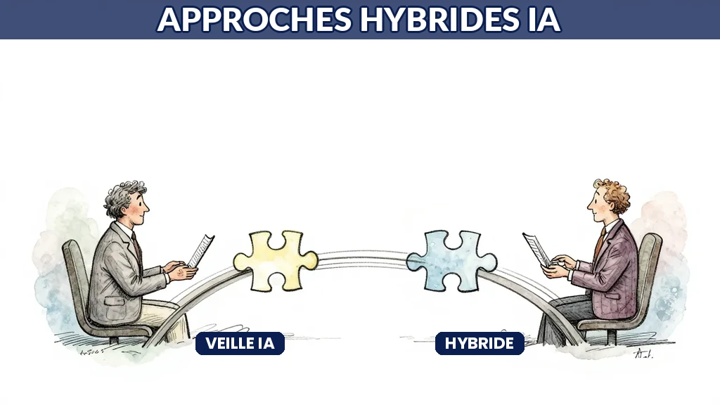 Architectures hybrides montrant l'équilibre entre systèmes automatisés et supervision humaine