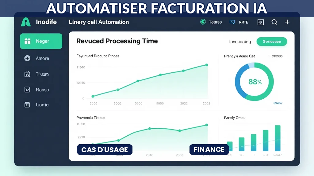 Dashboard IA automatisation facturation relances avec réduction temps