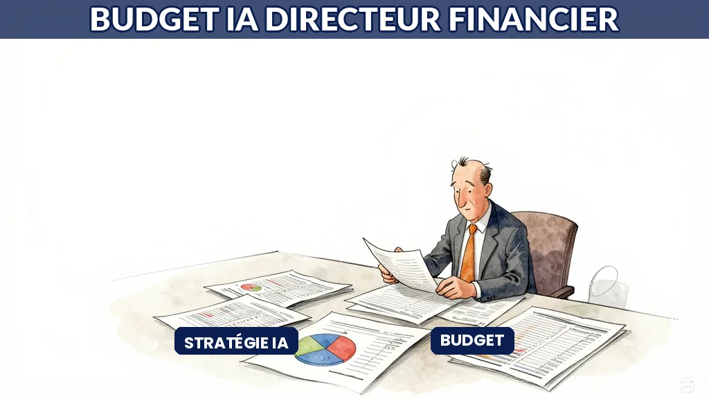 Directeur financier examinant les allocations budgétaires pour projets IA