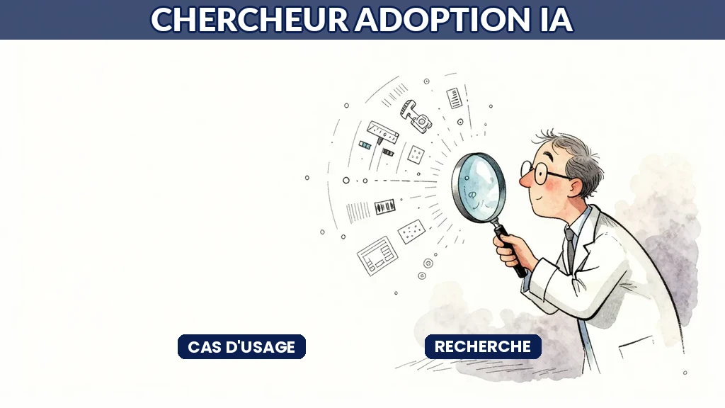 Chercheur étudiant l'adoption de l'IA en entreprise à la loupe