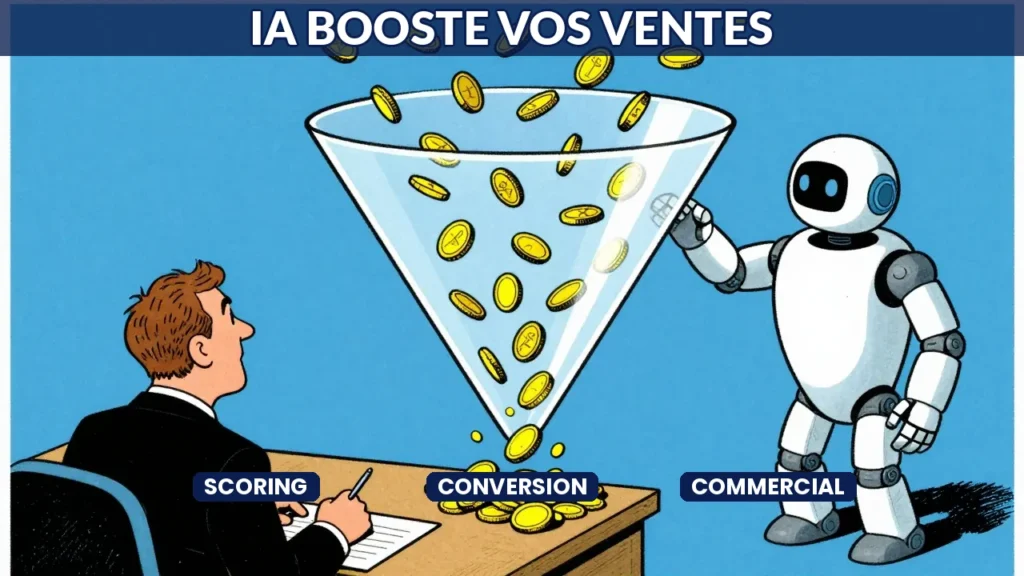 IA augmente le taux de conversion commercial - entonnoir de vente assisté par IA