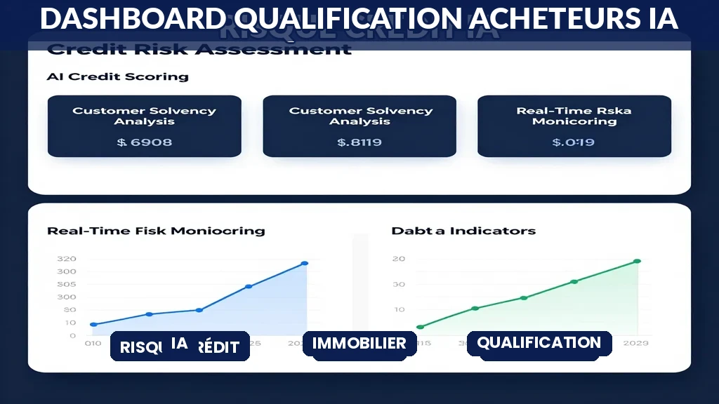 Tableau de bord agent immobilier avec scores IA d'acheteurs, segmentation et indicateurs de probabilité de closing