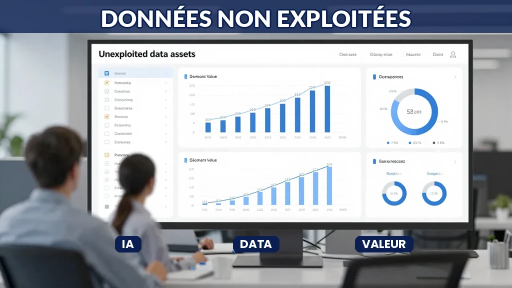 Base de données volumineuse avec visualisations montrant des opportunités d'extraction de valeur