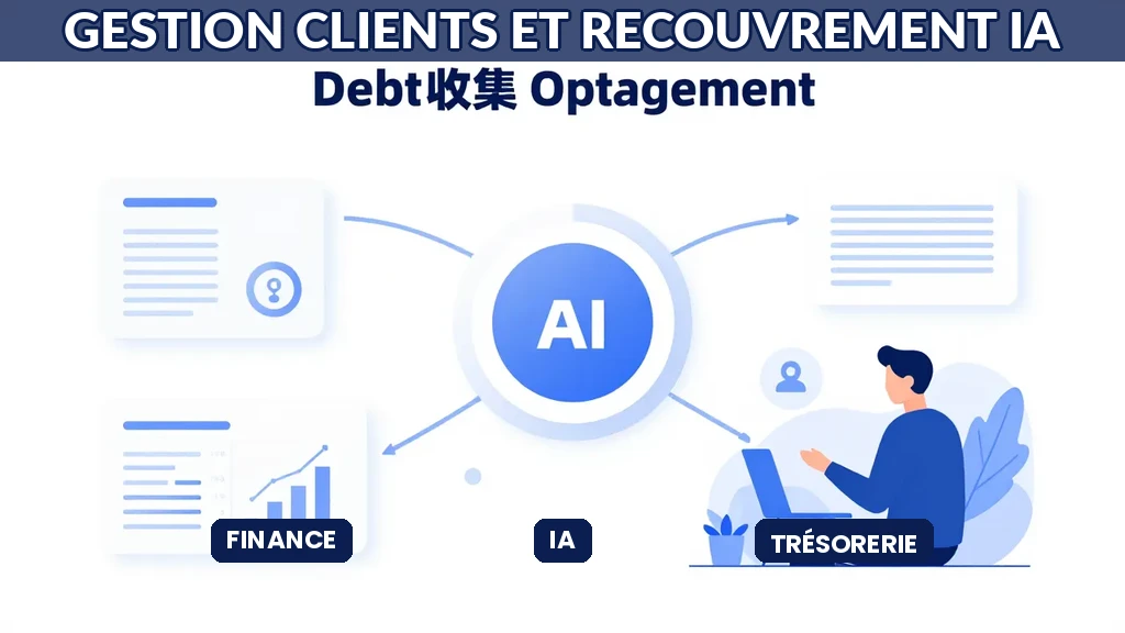 Graphique de gestion clients et recouvrement automatisé par l'IA