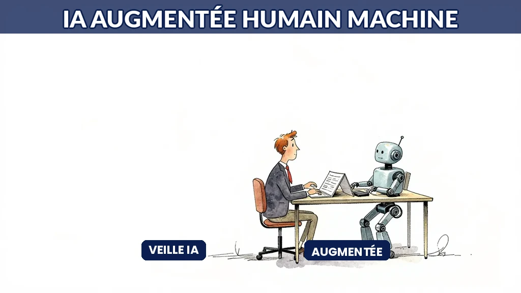 Représentation symbolique d'une fusion entre l'intelligence humaine et l'intelligence artificielle