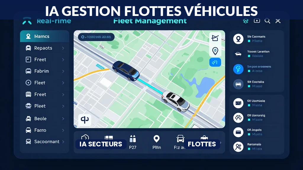 Dashboard numérique localisation et état véhicules flotte gérée par IA