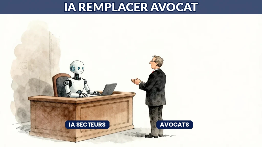 Avocat utilisant une IA pour analyser des documents juridiques