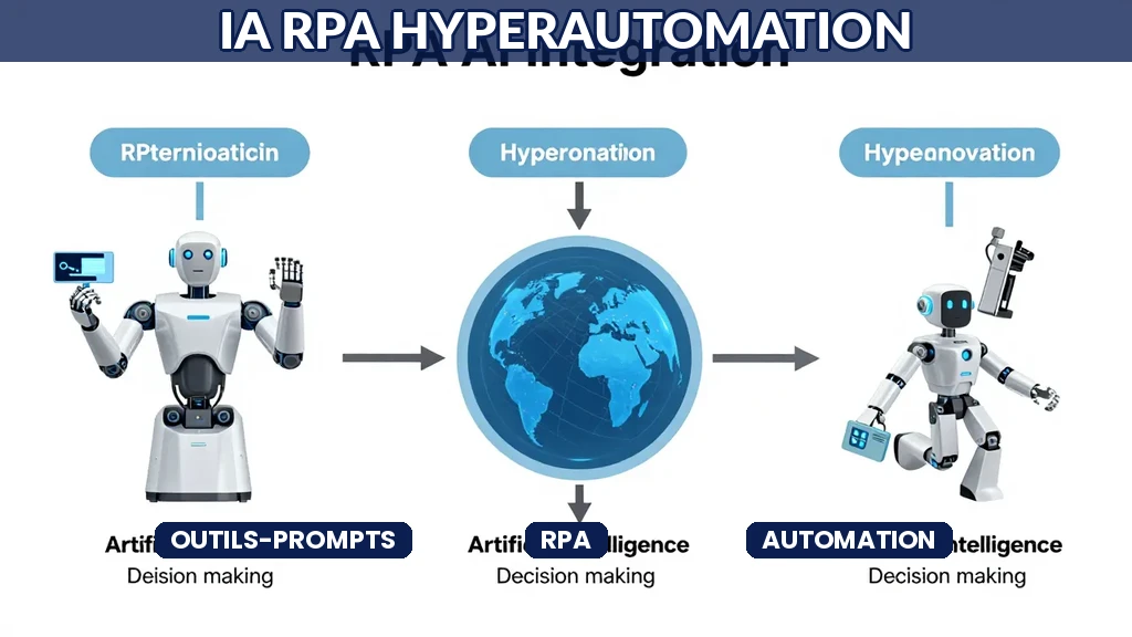 Diagramme montrant interaction entre IA RPA processus métier