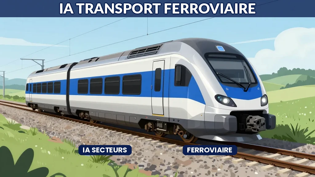 Train moderne équipé capteurs intelligents sur voie ferrée française