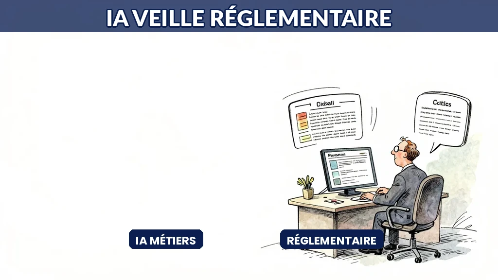Professionnel juridique surveillant les évolutions réglementaires avec l'IA