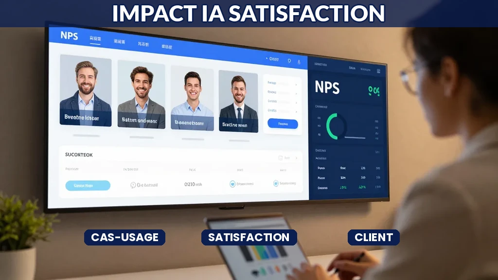 Dashboard metriques satisfaction client amelioree par intelligence artificielle chiffres et indicateurs
