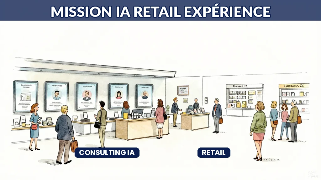 Magasin français avec fonctionnalités IA personnalisées et clients satisfaits