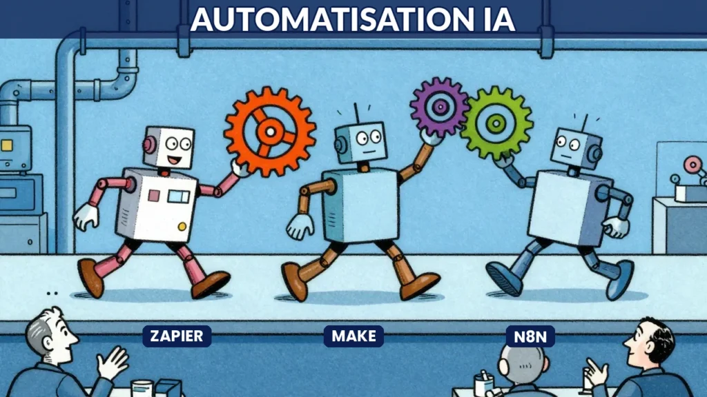 Comparatif des plateformes d automatisation IA Zapier Make et n8n pour les entreprises en 2026