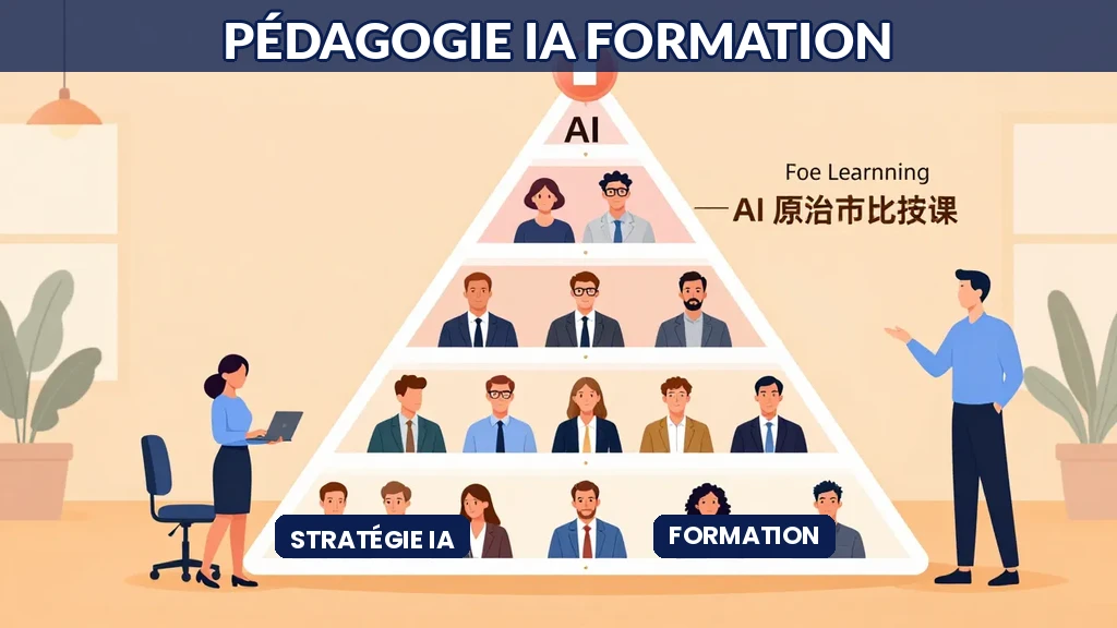 Pyramide formation montrant niveaux apprentissage IA de base à expert
