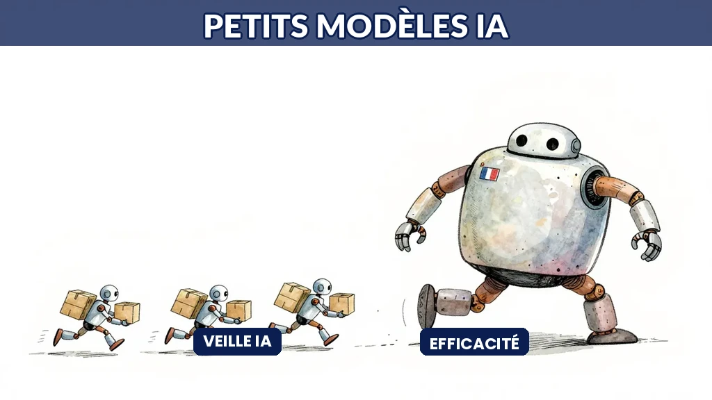 Petits robots IA agiles devançant un robot géant dans une course d'efficacité