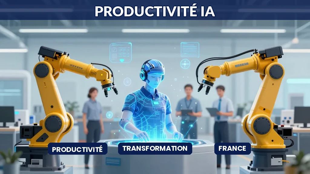 Illustration d'une chaîne de productivité moderne intégrant l'intelligence artificielle et l'automatisation intelligente
