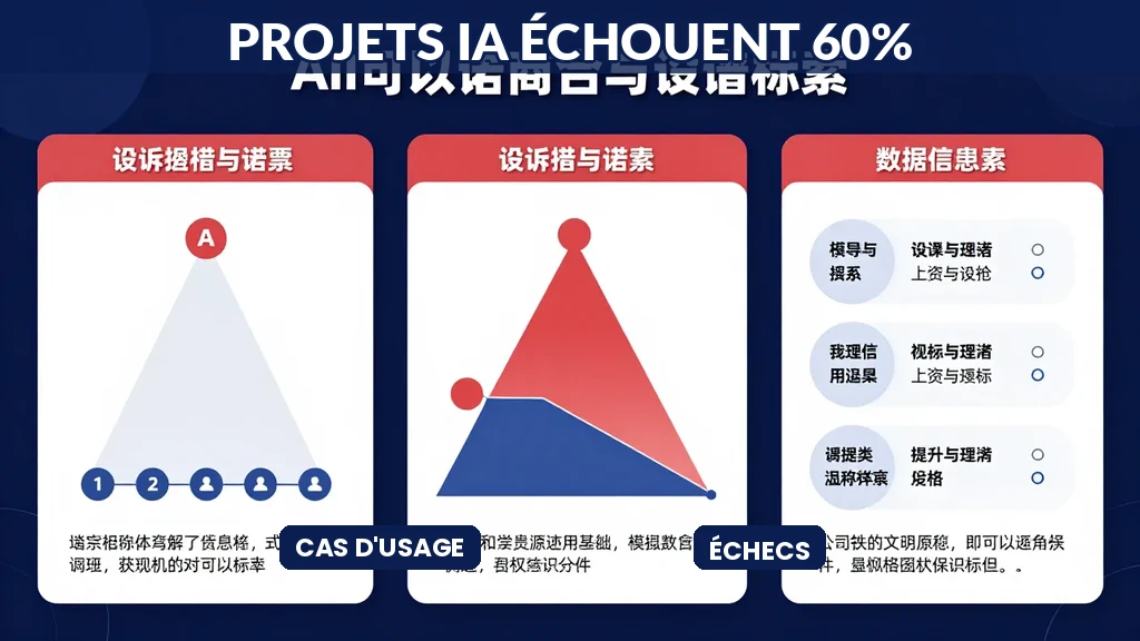 Analyse causes échecs projets IA avec répartition risques