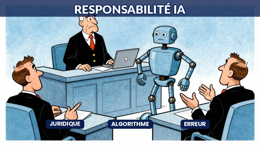 Illustration du cadre juridique de responsabilité quand un algorithme IA commet une erreur