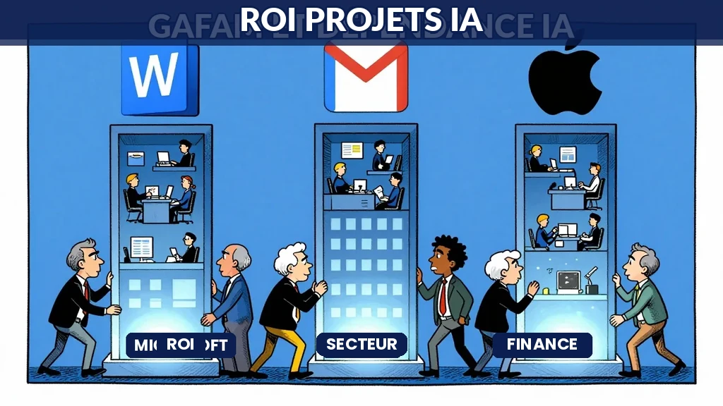 Tableau comparatif ROI moyen projets IA par secteur