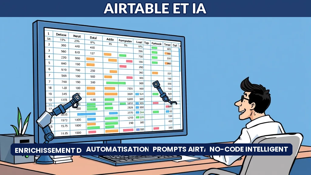 Base de données Airtable enrichie par intelligence artificielle avec robots ajoutant des informations aux cellules