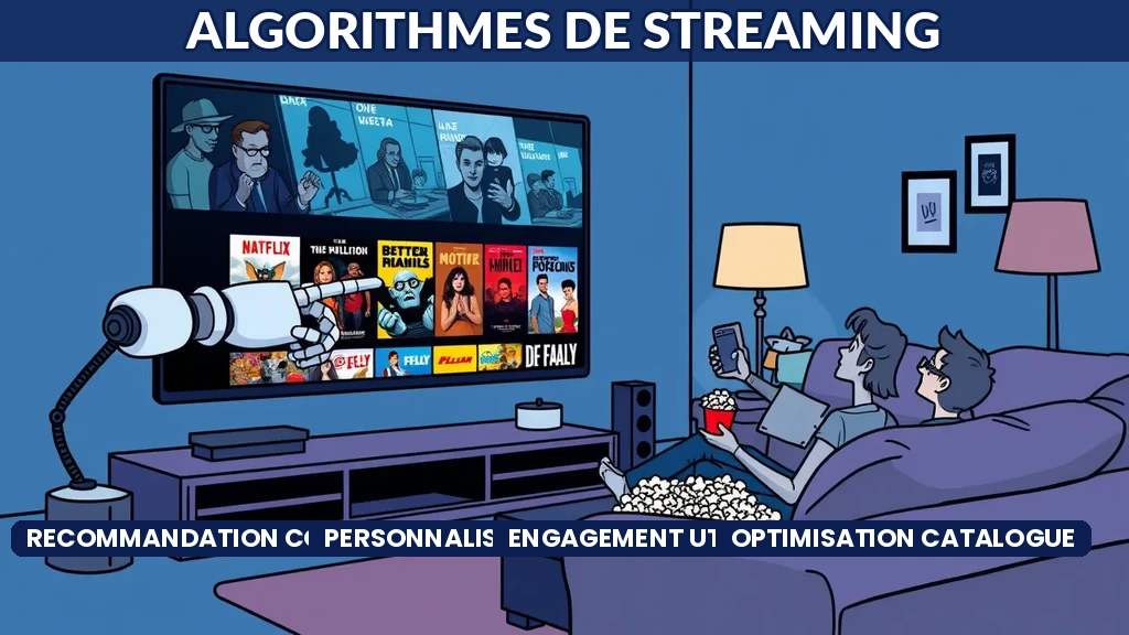 Interface de plateforme streaming avec recommandations personnalisées par IA