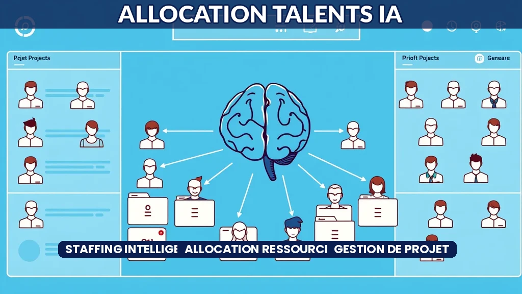Tableau de bord IA affichant l'allocation optimale des talents aux projets d'entreprise