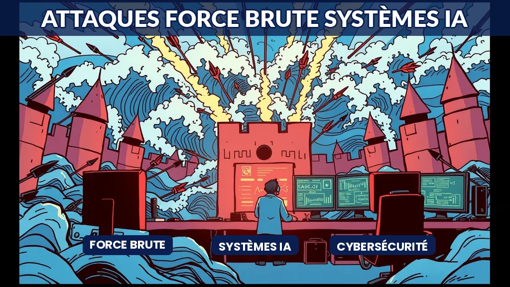Représentation visuelle attaque par force brute contre un système intelligence artificielle