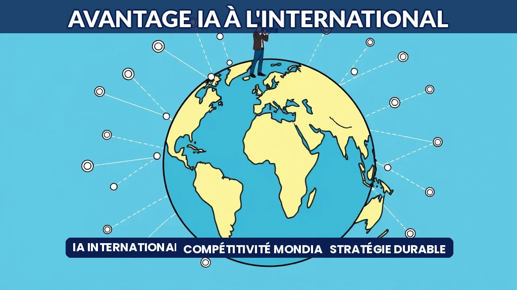 Globe terrestre connecté symbolisant un avantage compétitif mondial construit grâce à une stratégie intelligence artificielle durable