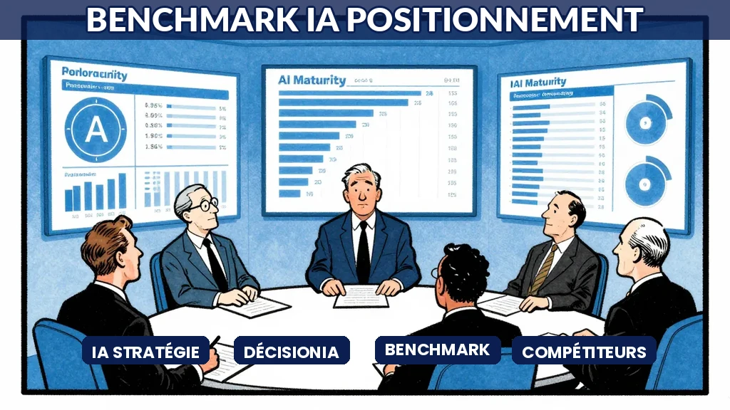 Tableau de bord comparatif de maturité IA entre entreprises concurrentes du même secteur