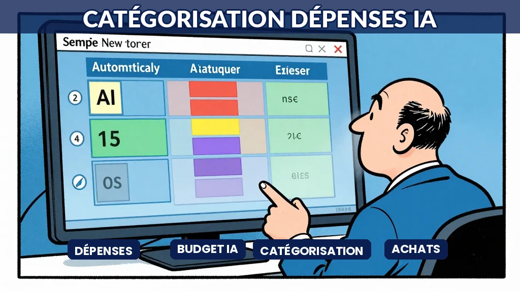Tableau de bord IA catégorisant automatiquement les dépenses avec graphiques budgétaires