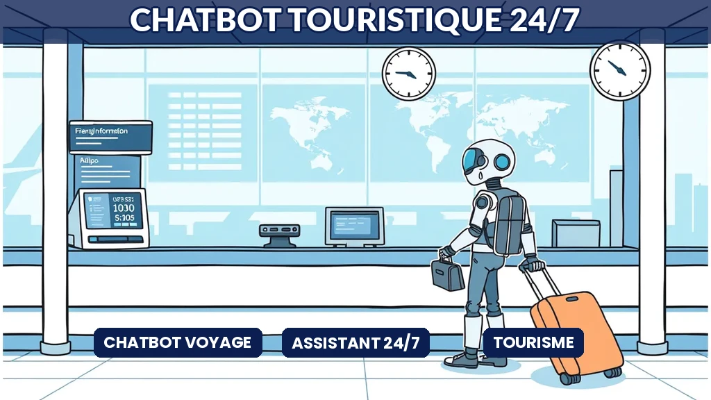 Chatbot touristique conversationnel piloté par intelligence artificielle assistant un voyageur sur son smartphone