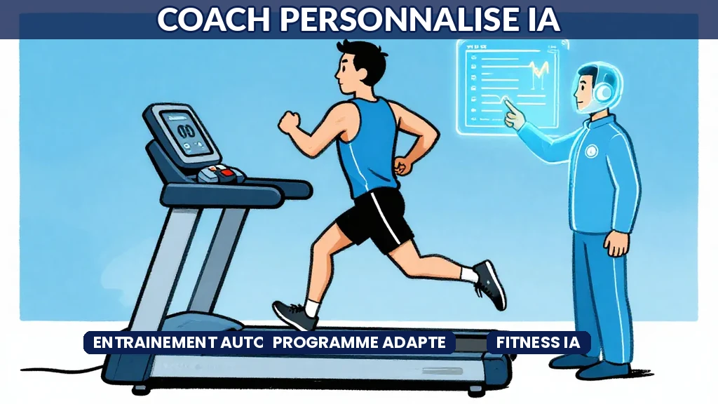 Écran de tablette montrant un programme dentraînement sportif personnalisé généré par intelligence artificielle avec courbes de progression