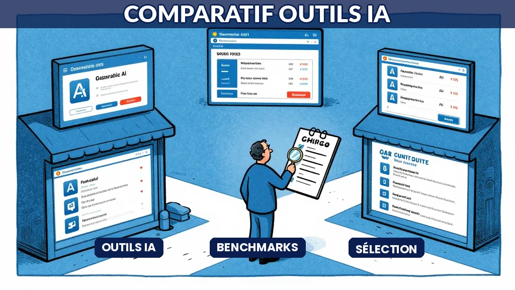 Dashboard comparatif montrant les performances de différents outils IA générative