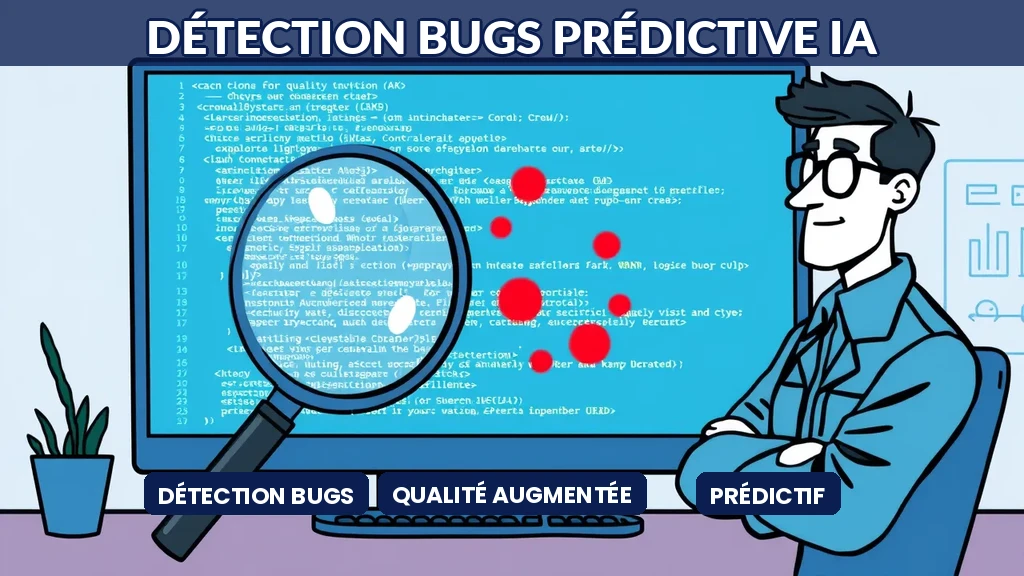 Interface de détection prédictive de bugs par IA affichant des zones de code à risque