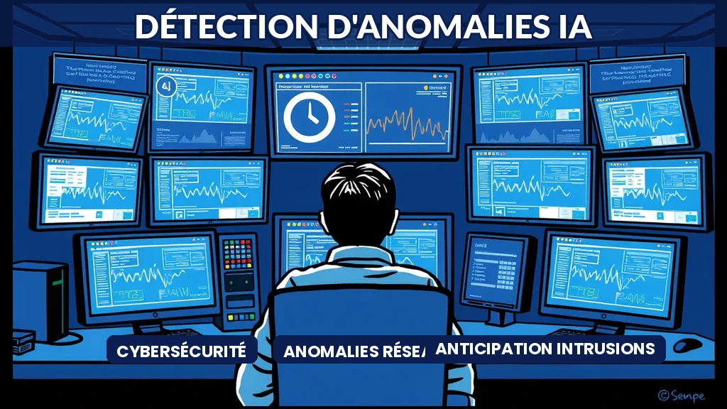 Tableau de bord de détection d'anomalies réseau par intelligence artificielle avec alertes en temps réel et visualisation des menaces