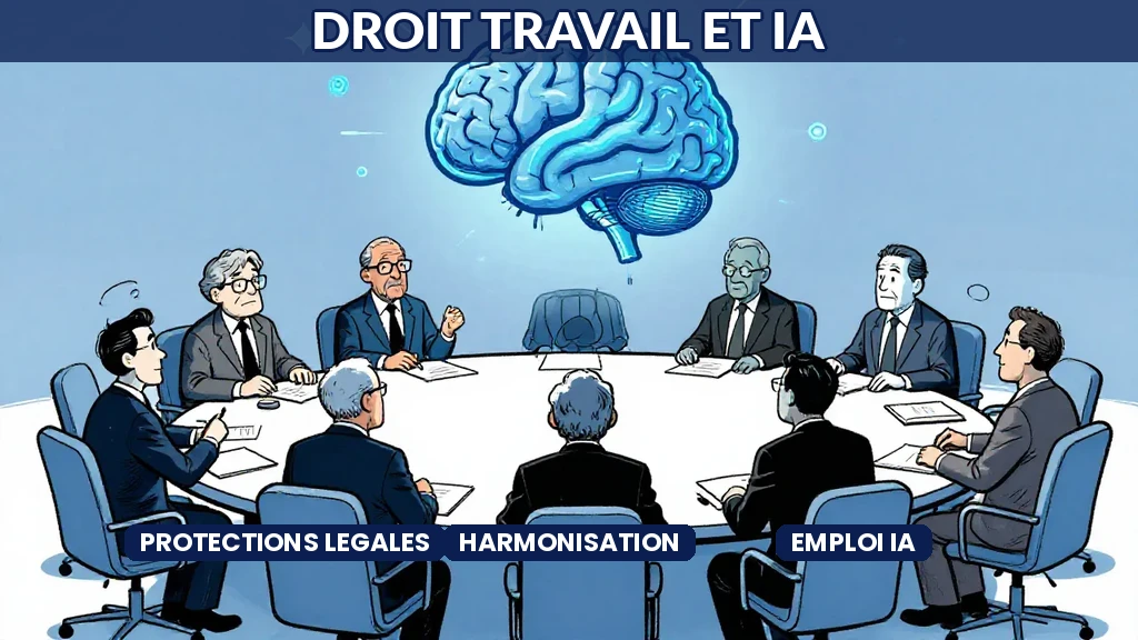 Illustration des enjeux juridiques entre droit du travail et déploiement de lintelligence artificielle en entreprise