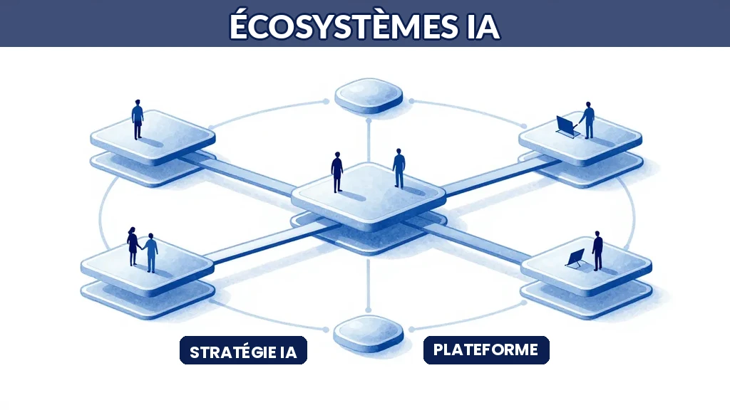 Réseau interconnecté plateformes numériques écosystème IA collaboratif