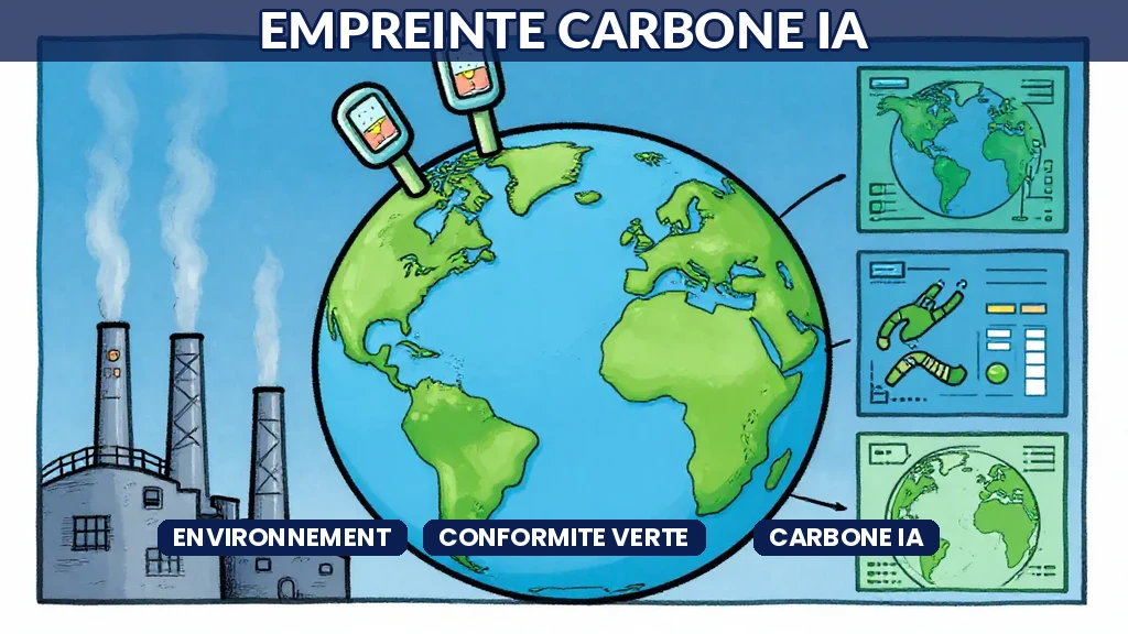 Dashboard IA affichant les émissions carbone par scope avec tendances et objectifs de réduction pour une entreprise