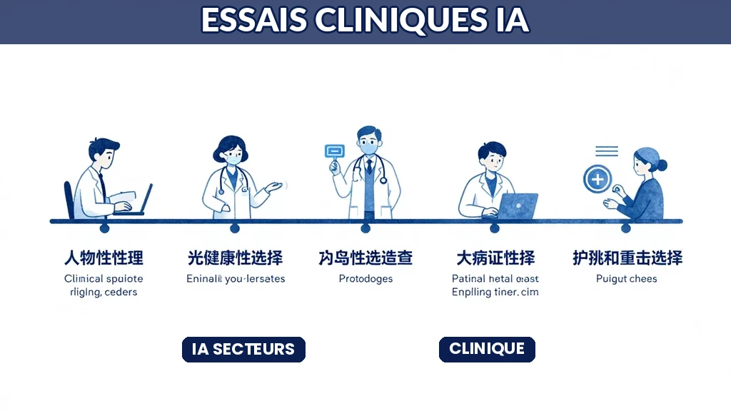 Phases essais cliniques timeline IA optimisant sélection patients