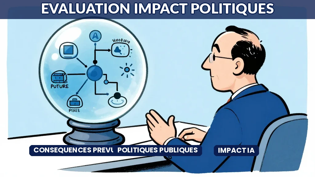Tableau de bord prédictif affichant les impacts simulés dune politique publique analysée par intelligence artificielle
