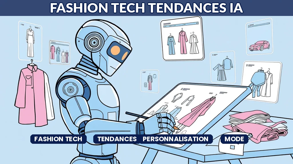 Robot designer de mode esquissant des vêtements tendance sur planche numérique avec analyses de données
