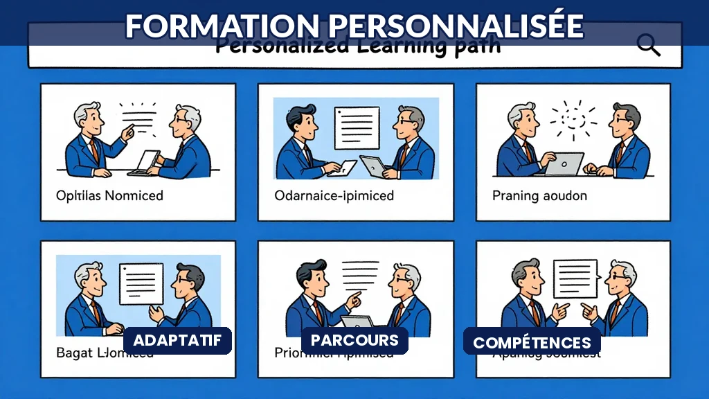 Interface montrant un parcours d'apprentissage personnalisé et adaptatif par l'IA