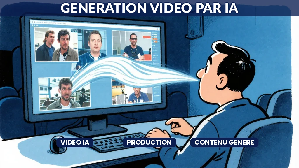 Interface de génération vidéo par intelligence artificielle montrant un rendu en cours de création