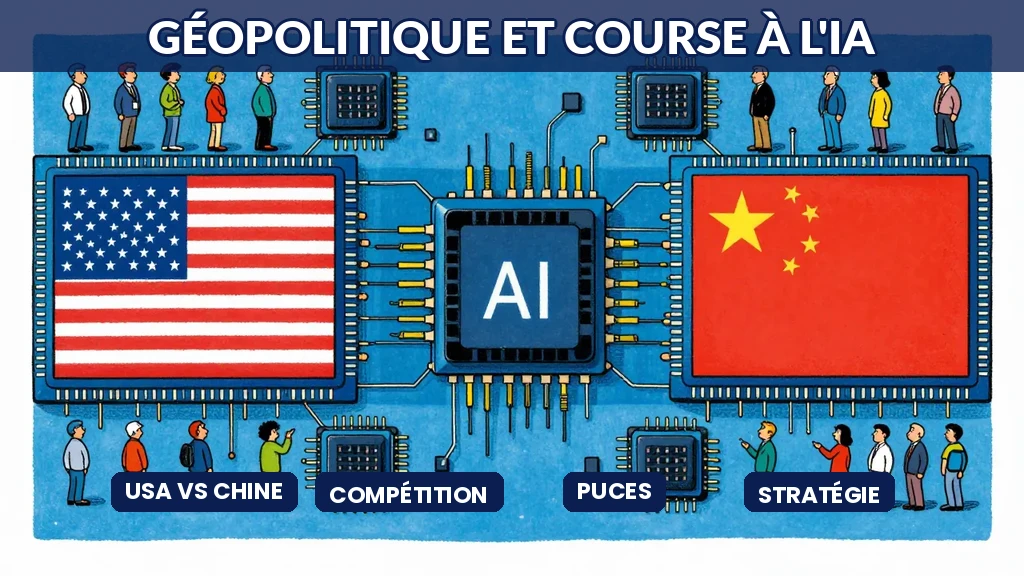 Course géopolitique entre grandes puissances pour la domination en intelligence artificielle et semi-conducteurs