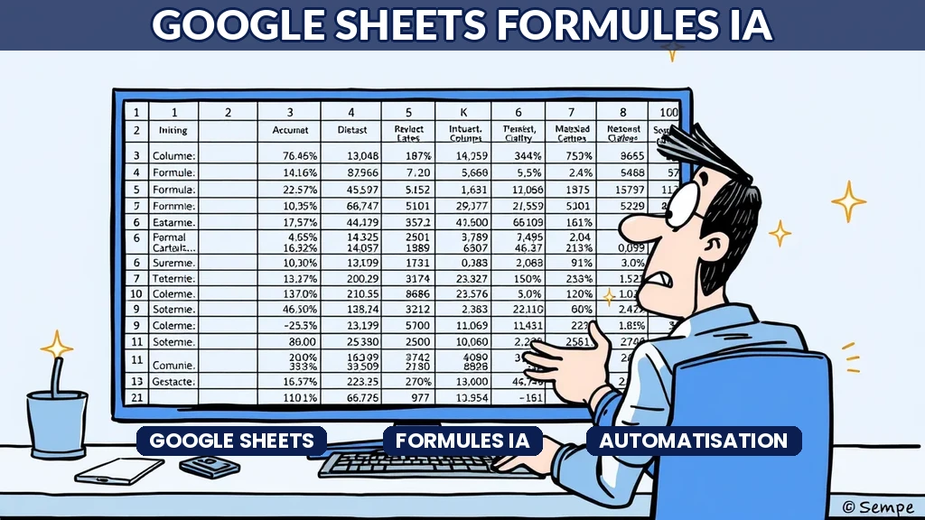 Feuille de calcul Google Sheets avec formules intelligentes générées par intelligence artificielle