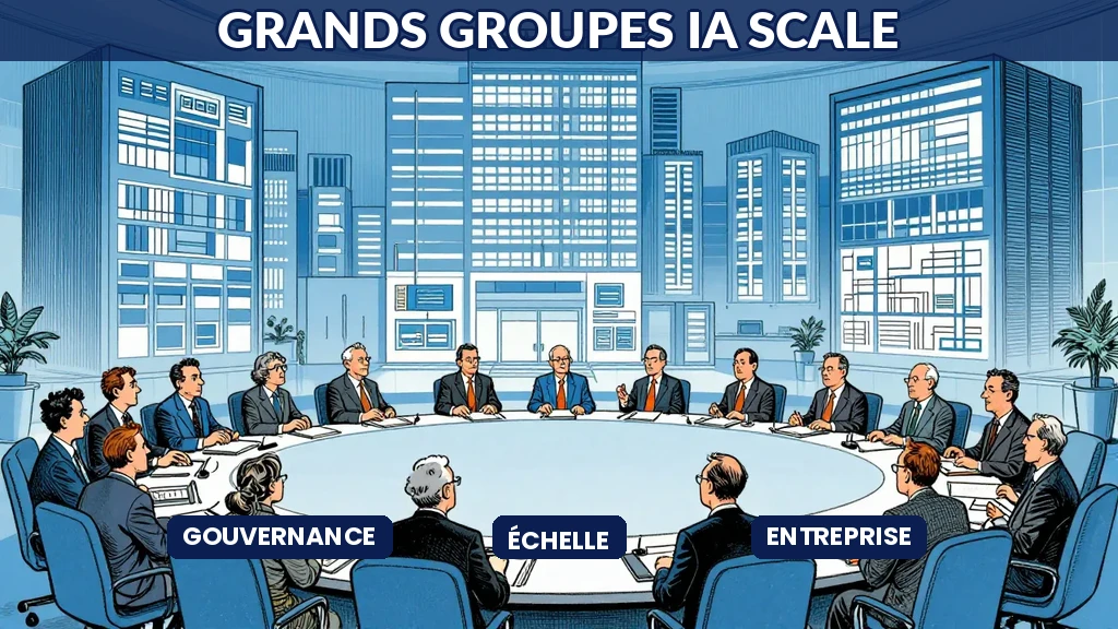 Grand groupe utilisant l'IA à échelle massive avec gouvernance stricte