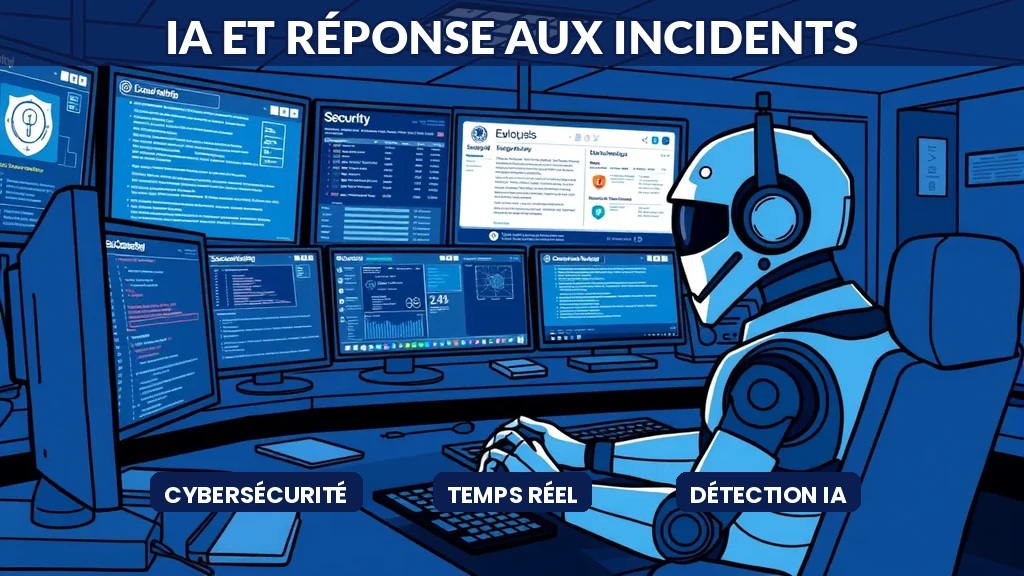 ** Intelligence artificielle détectant des incidents de sécurité informatique en temps réel sur un tableau de bord