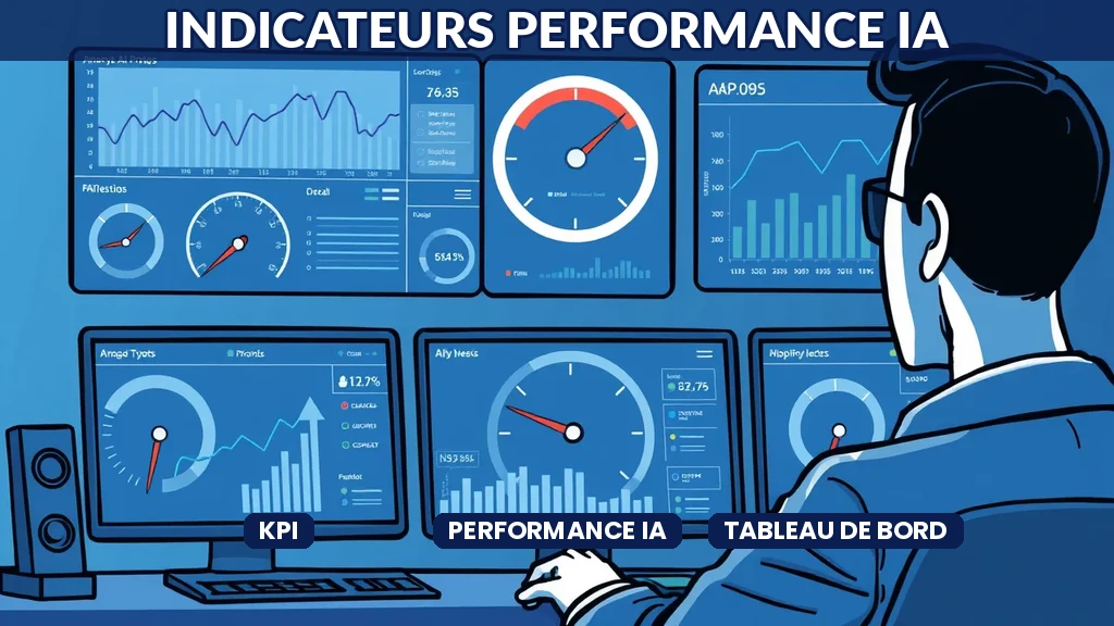 Tableau de bord présentant des indicateurs de performance selon les types de projets IA
